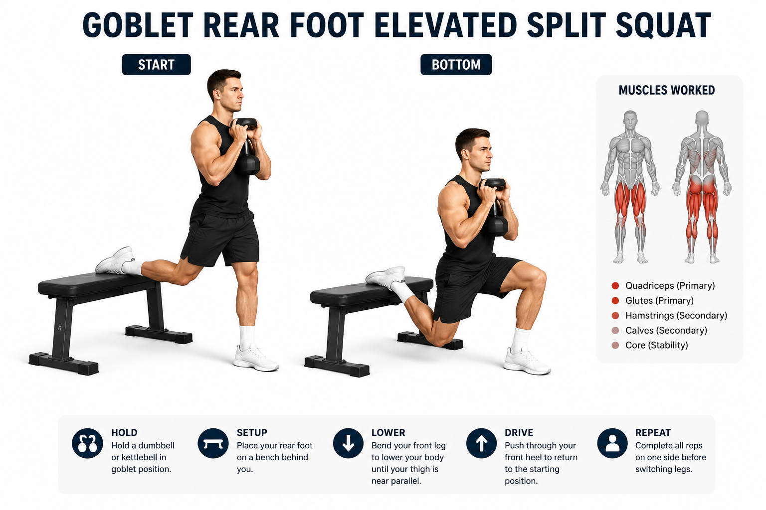 Goblet Bulgarian Split Squat