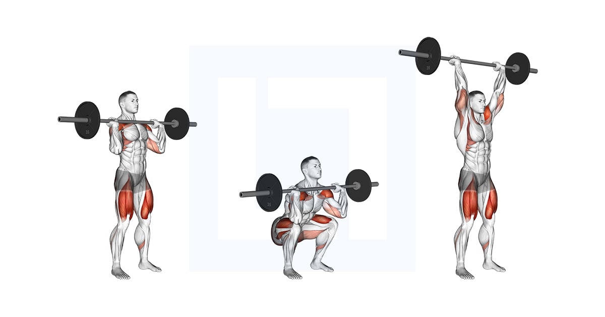 Squat développé épaules à la barre