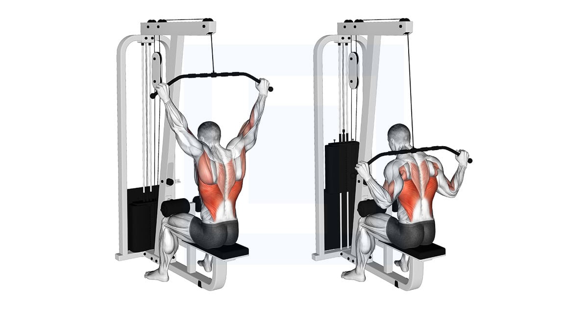 Poulie Wide Grip Behind Neck Pulldown