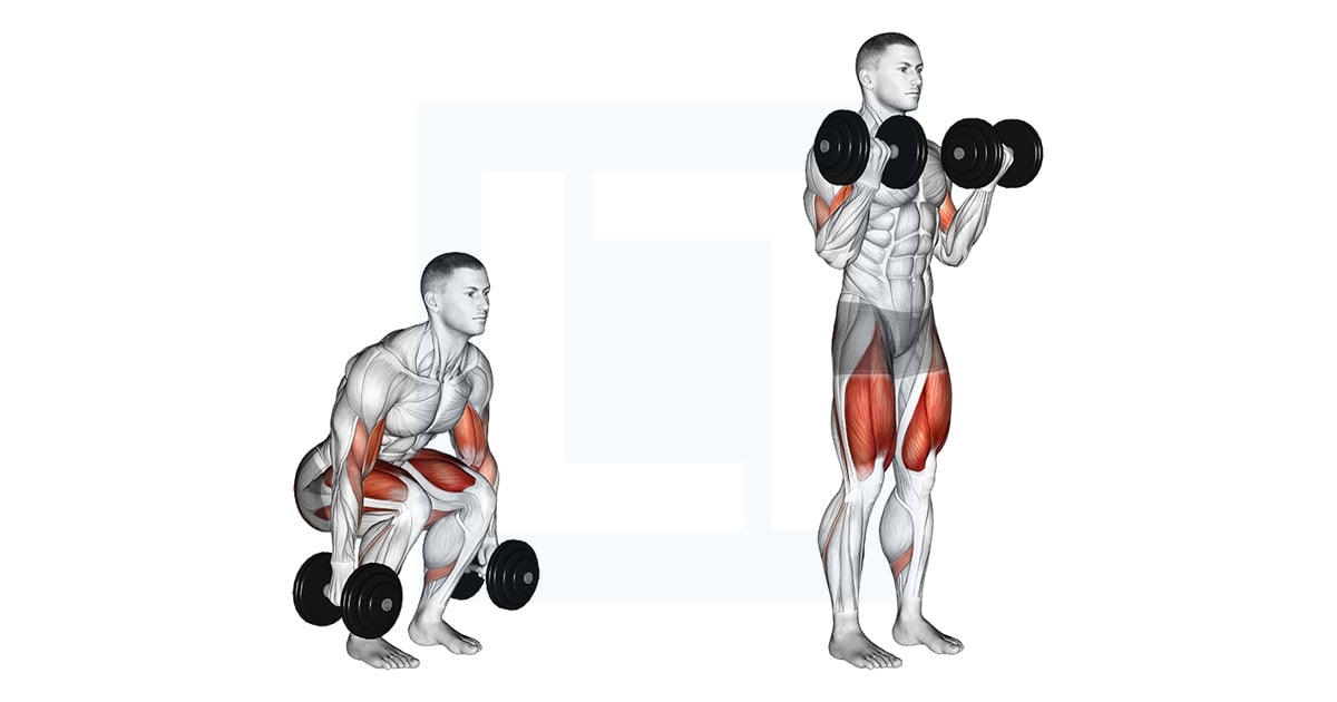 Haltères Biceps Curl Squat