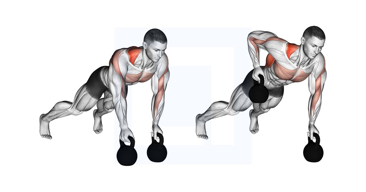 Kettlebell Alternating Renegade Rowing