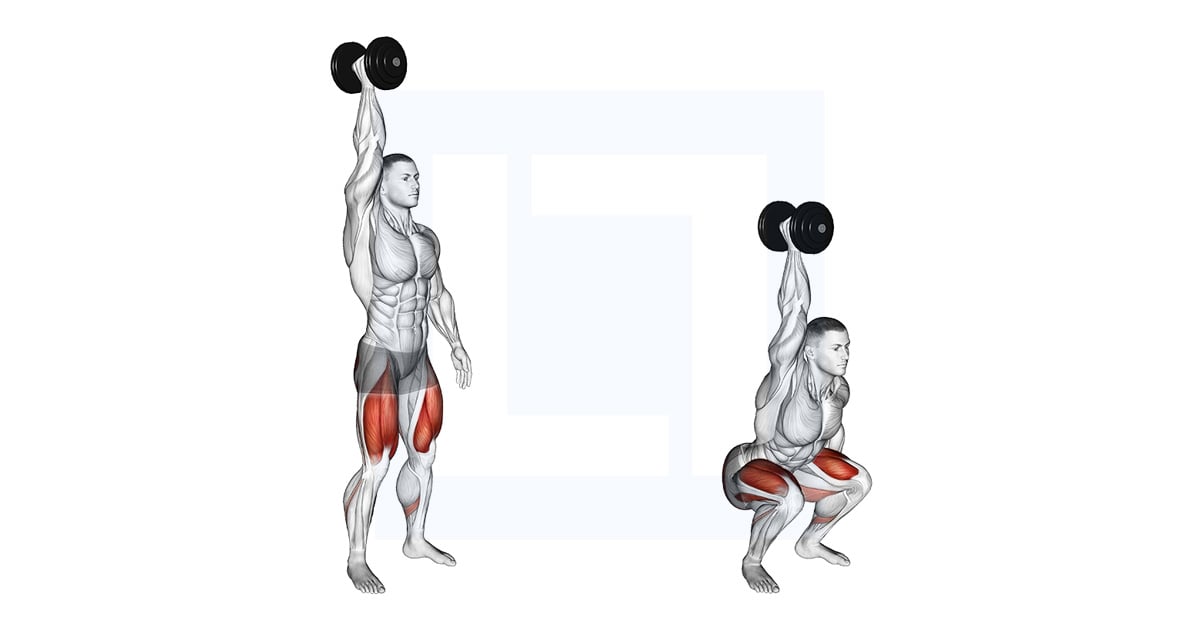 un bras Overhead Dumbbell Squat