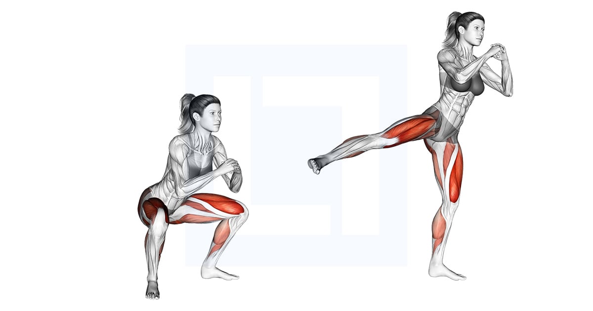 Squat puis jambe sur le côté