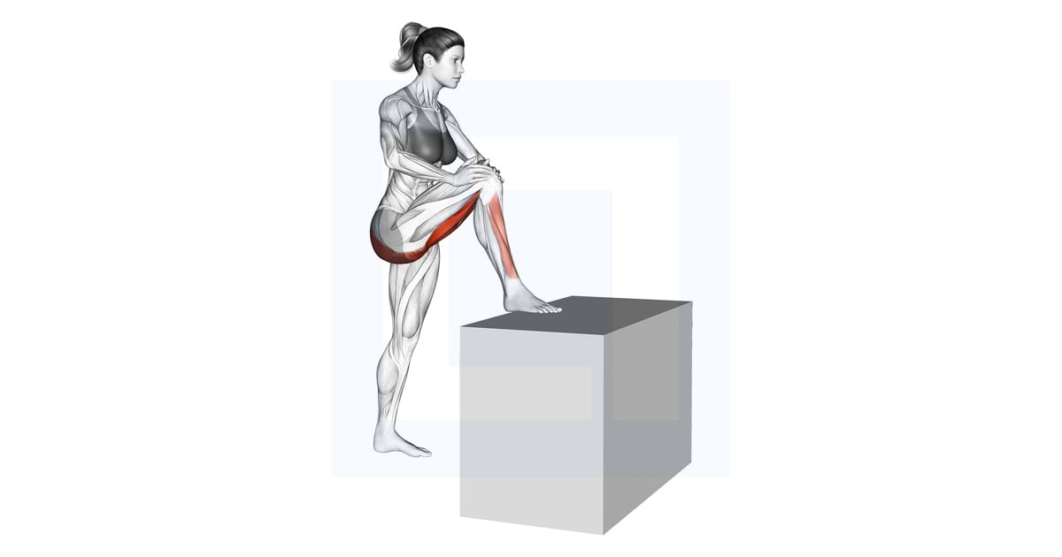 Debout High Leg Bent Knee Hamstring Stretch